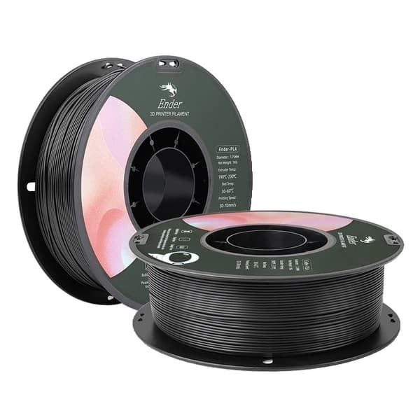 3D-printer filament, 1,75 mm diameter, høj kvalitet materiale, 2KG Sort