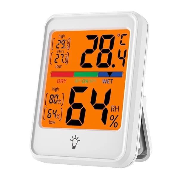 Inomhustermometer Hygrometer, Digital Skärm, Komfortövervakning, VIT
