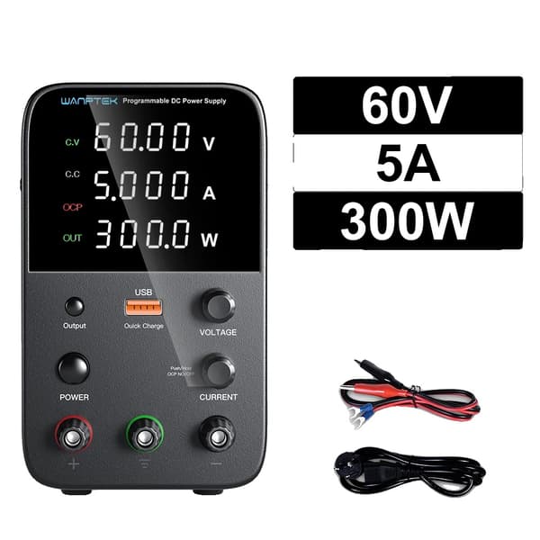 DC Strømforsyning, Justerbar Spænding, Encoder Kontrol, WPS605H