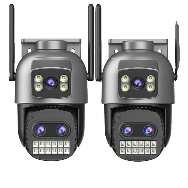 Säkerhetskamera, 8MP högupplösning, AI mänsklig detektering, 15MP 3-OBJektiv Kamera, EU Kontakt-b