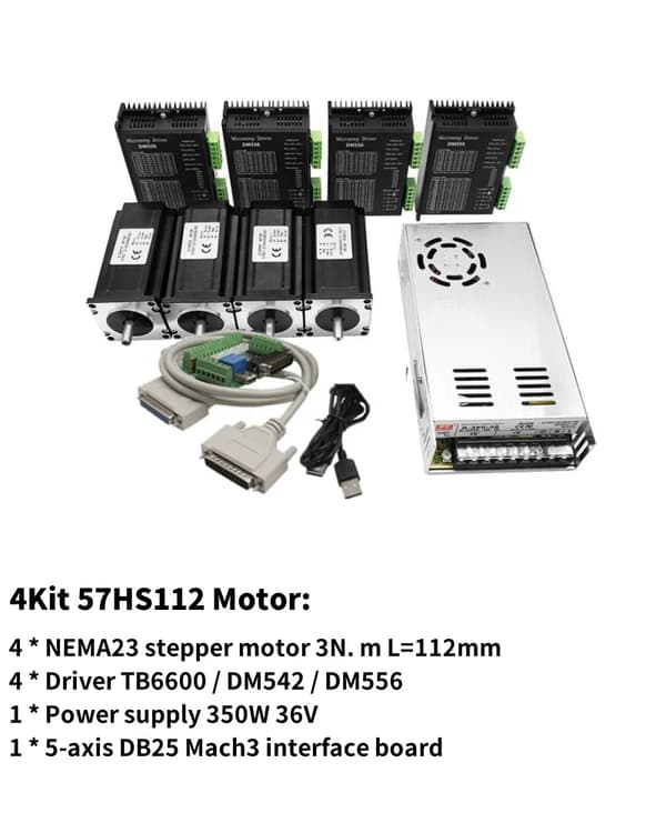 Stepper Motor, NEMA23, Understøtter MACH3 Controller, LPT  Board, Driver DM556
