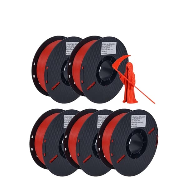 3D-printer filament, 1,75 mm diameter, blank finish, 5KG rød