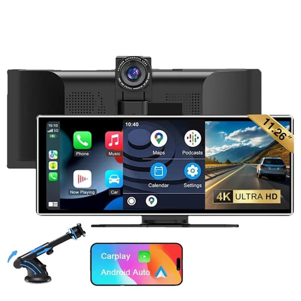 Dash Cam, Trådløs Forbindelse, 10,26 Tommer Skærm, 4K DVR
