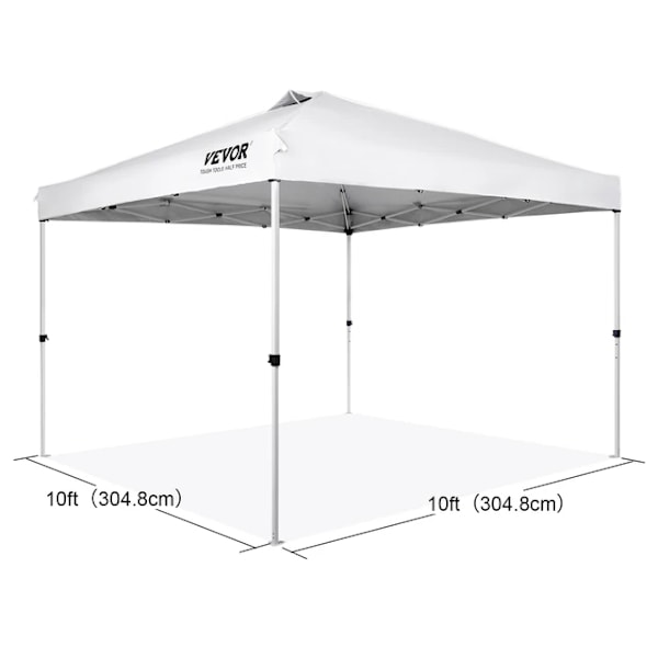 Pop Up Telt, Vandtæt, Bærbar Rulle Taske, 10x10ft Hvid 10x10ft White 10x10ft White