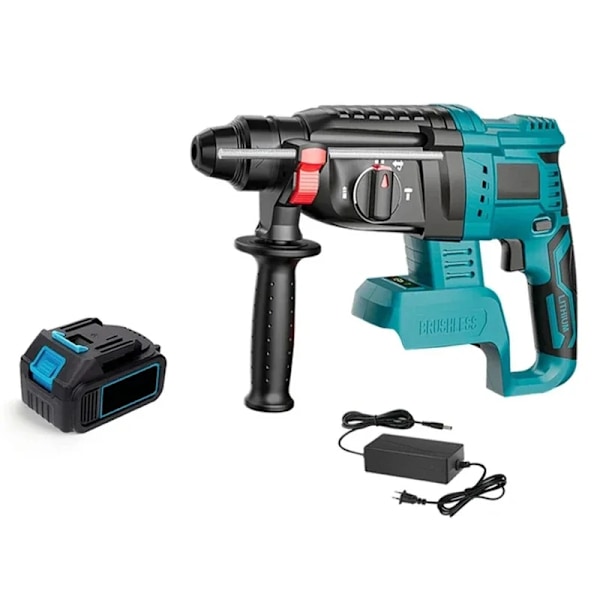 Børsteløs roterende hammer, 27mm bore diameter, kompatibel med Makita 18V batteri.,1 Batteri 1 EU Stik 1 Battery 1 EU Plug 1 Battery 1 EU Plug