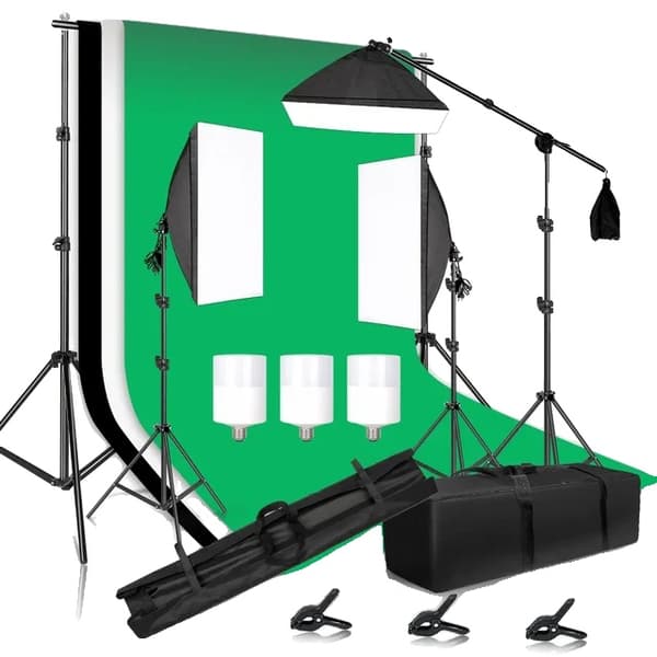 Valokuvaussetti, Softbox-valaistus, Taustatuki, Valokuvausstudio Paketti 35