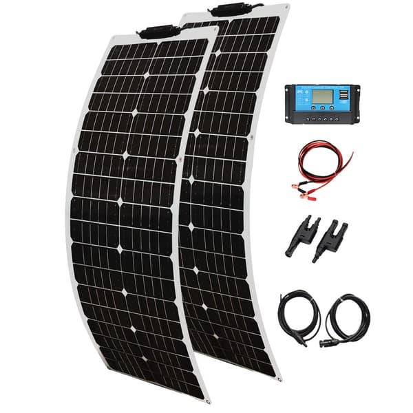 Solcellepanel sæt, monokrystallinsk, fleksibelt, 100W 12V24V