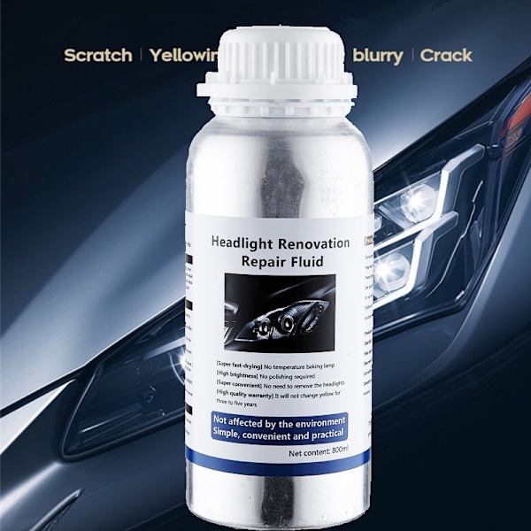 Bil Forlygte Poleringsvæske - Polymer Fordamper & Lamper Reg. 800ml and 220v