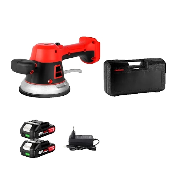 Golvvibrator, 6-växlad justerbar, kompatibel med Makita 18v batteri., 2 Batteri EU-kontakt 2 Battery EU Plug 2 Battery EU Plug