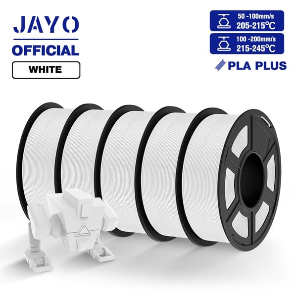 PLA Plus 3D-filament, 1,75 mm diameter, 1,1 kg vikt,PLA plus Vit 5st