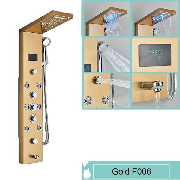 LED Duschpanel, Vattenfall Regndusch, SPA Massage Jet