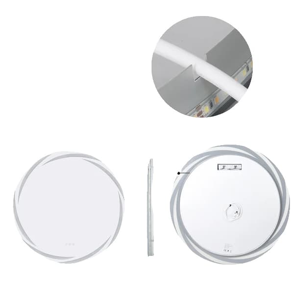 Badeværelsesspejl, baggrundsbelyst LED, berøringssensorfunktioner, 80cm (32 tommer)