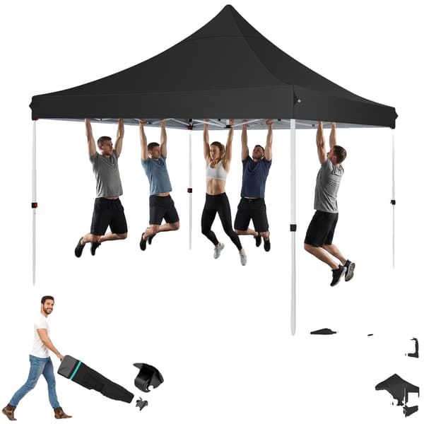 Gazebo, Vandtæt, Justerbar Højde, Sort