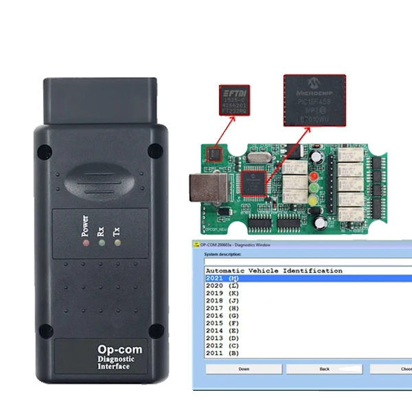 Diagnostisk Scanner, Ægte PIC Chip, PC-baseret Diagnostisk Interface, 2021 OPCOM