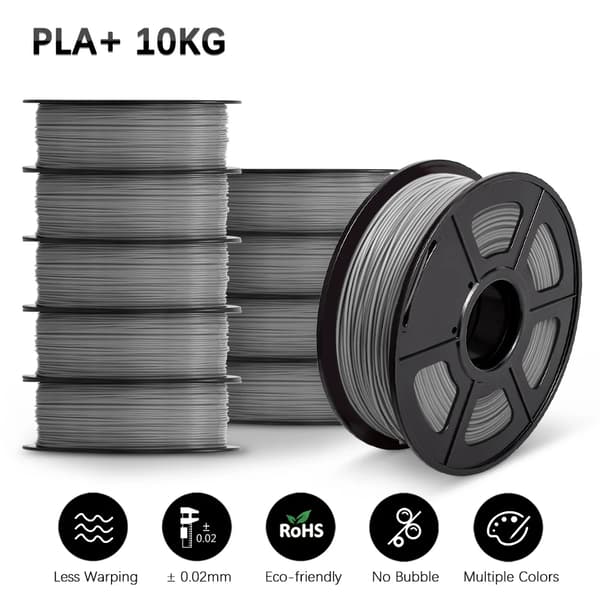 3D-skrivarfilament, PLA-material, 1,75 mm diameter,PLA PLUS Grå