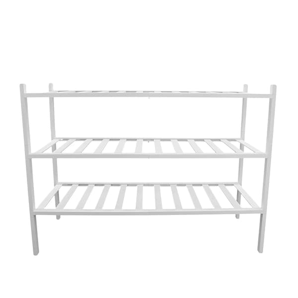 Förvaringshylla, 3-nivådesign, miljövänlig bambu, Vit