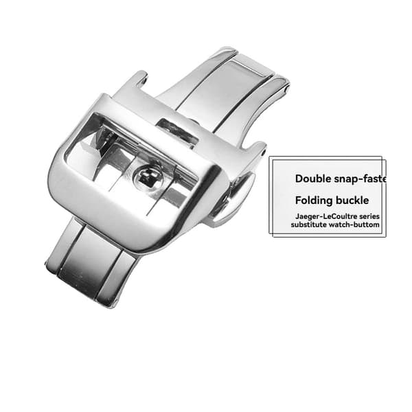 Klockspänne, Rostfritt Stål, Fjärilslås, Silver-a, 18mm-b