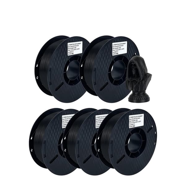 3D-printer filament, 1,75 mm diameter, blank finish, 5KG sort
