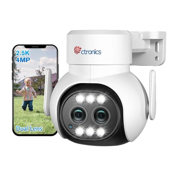 Ctronics säkerhetskamera, 4MP upplösning, 355° panorering & 90° lutning>,WIFI 4MP 128G
