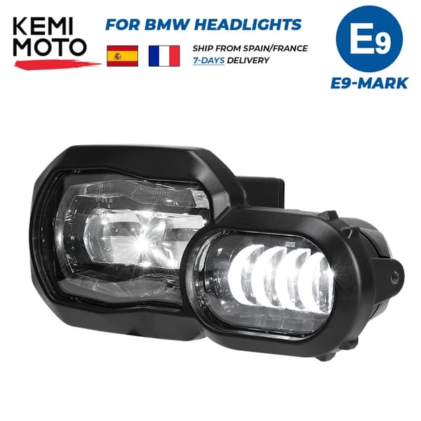 LED-strålkastare, komplett montering, BMW F800GS, E9 Strålkastare