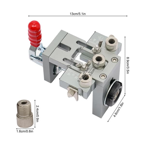 Pocket Hole Drilling Set, Hållbar Aluminiumlegering, Precisionborrning,Silver