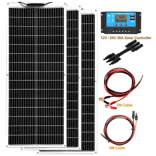 Joustava aurinkopaneeli, 100W-1000W, Korkea hyötysuhde ja keveys,300W aurinkopaneelisarja 300w solar kit 300W Solar kit