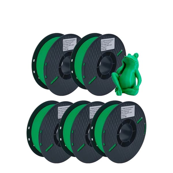 3D-printer filament, 1,75 mm diameter, blank finish, 5KG Grøn