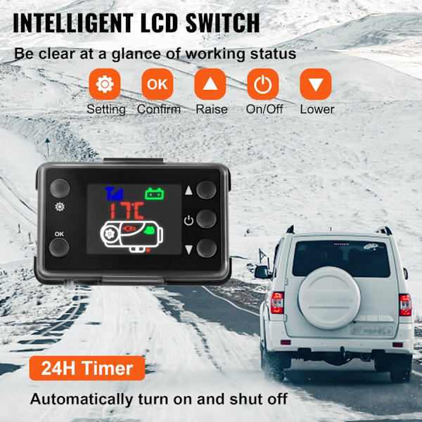 12V 8KW Diesel Ilmalämmitin - Nopea Lämmitys, Hiljainen Ääni, LCD-paneeli - VEVOR