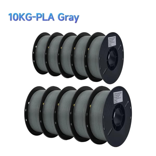 3D-printer filament, multicolor blanding, miljøvenligt materiale, 10KG PLA Grå