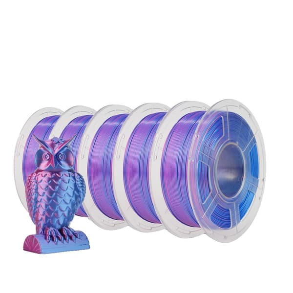 3D Filament, Dual og Triple Farve, Til FDM Printere, SILK RD BL 5stk