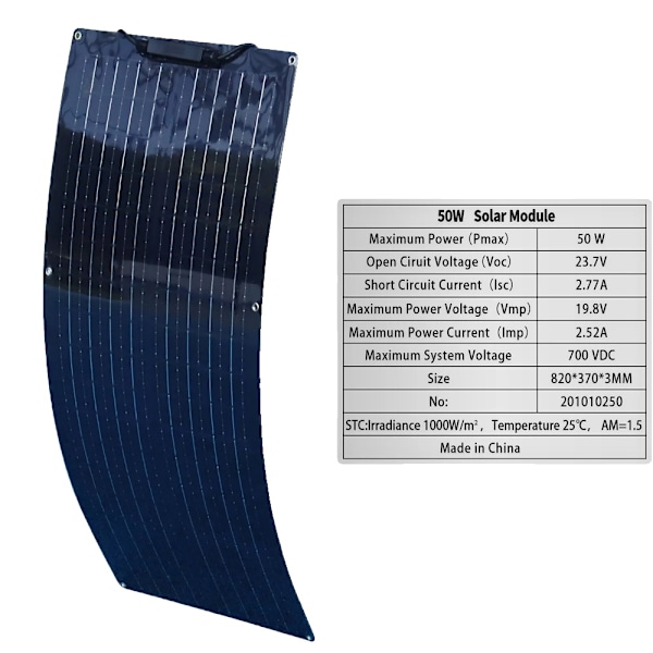 50W Joustava Aurinkopaneeli, Korkea Tehokkuus, Vedenpitävä Suunnittelu,19,8V 50W 19.8V 50W A 19.8V 50W