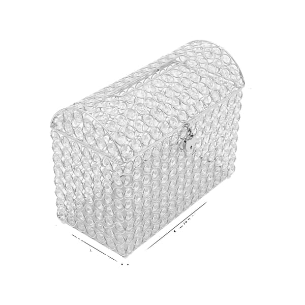 Bröllopskortlåda, Modern Design, Hjärtlås Funktion, Silver