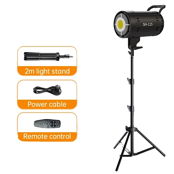 Bi-farvet Bowens COB Video Light, 3200K-5600K, Fjernbetjening,2m Stativ Kit 2M Tripod Kit 2m Tripod Kit