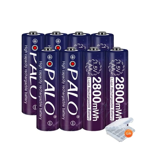 Uppladdningsbart batteri, 1,5V nominell spänning, 2800mWh kapacitet, 8PCS AA