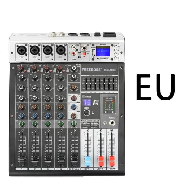 Audio Mixer, USB-funktion, Bluetooth, Karaoke, 6 kanaler