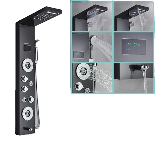 LED Brusepanel, Vandfaldsregn Bruser, SPA Massage Jet E