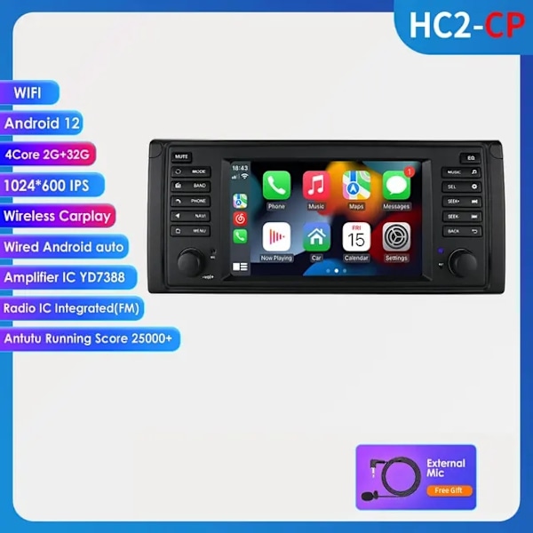 Android Auto Radio, AI-röst, Carplay, E53 HC2CP E53 HC2CP E53 HC2CP