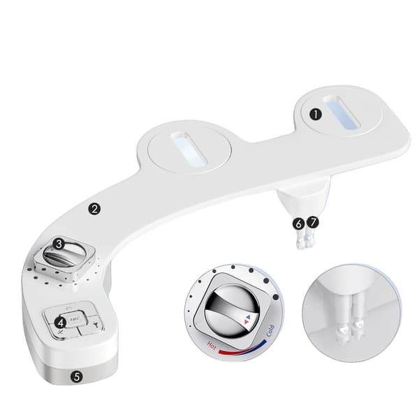 Bidet-tilbehør, Dobbelt Dyse Design, Justerbart Tryk og Temperatur, EU-standard
