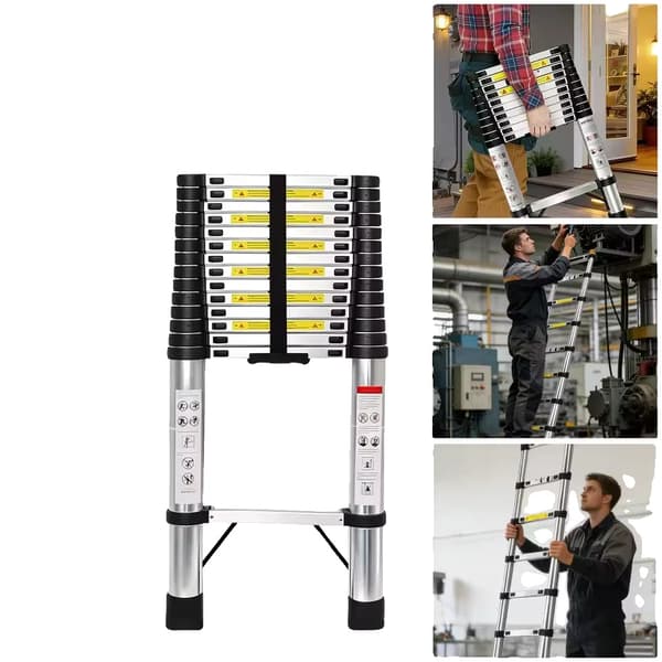 Teleskopstige, Aluminiumlegering, Bærbart Design, 4.4m uden krog