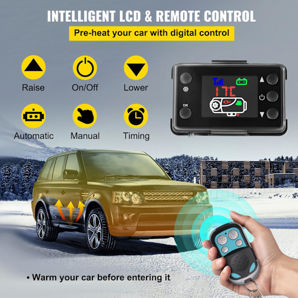 12V 5KW Diesel Luftvarmer, Energibesparende, LCD Kontrol