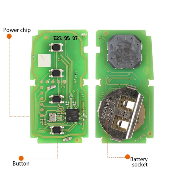 Toyota Smart Key, stöder 4D 8A 4A, nyckelskal ingår