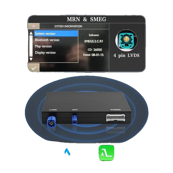 Trådløs CarPlay Decoder Box, Kompatibel med Peugeot Citroen DS Opel, Bluetooth-aktiveret, Til MRN SMEG