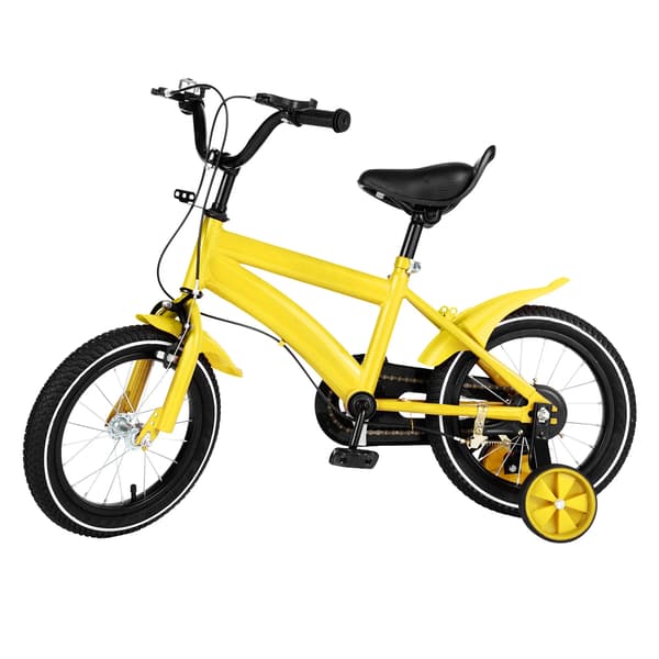 14 Tommer Børnecykel, Justerbart Sæde, Dobbelt Bremse System, Gul