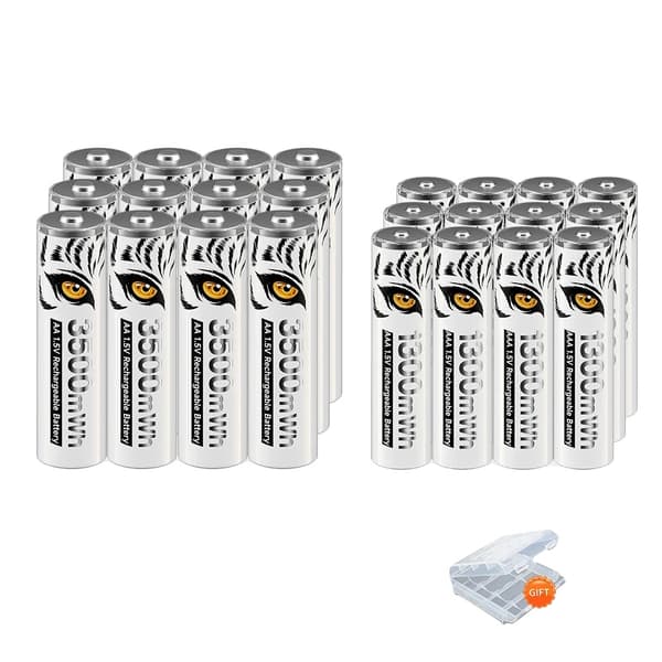 Uppladdningsbart Li-ion-batteri, Långvarig prestanda, Mångsidig kompatibilitet, 12AA 12AAA