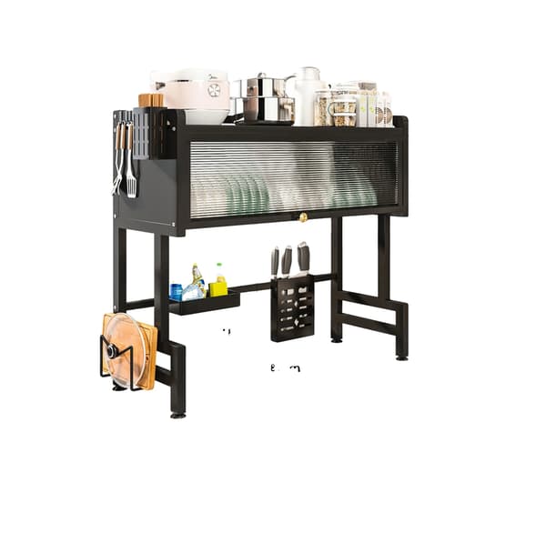 Opvaskestativ, Over-the-Sink Design, Justerbar Højde, sort, 2-lags