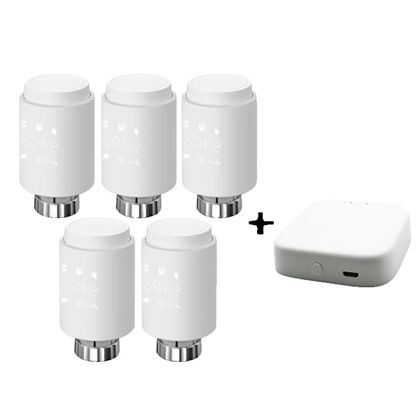 Älykäs ZigBee-patteriventtiili, sovelluksen hallinta, yhteensopiva ääniohjausavustajien kanssa.,5 kpl TV02-Hub 5pc TV02-Hub 5pc TV02-Hub