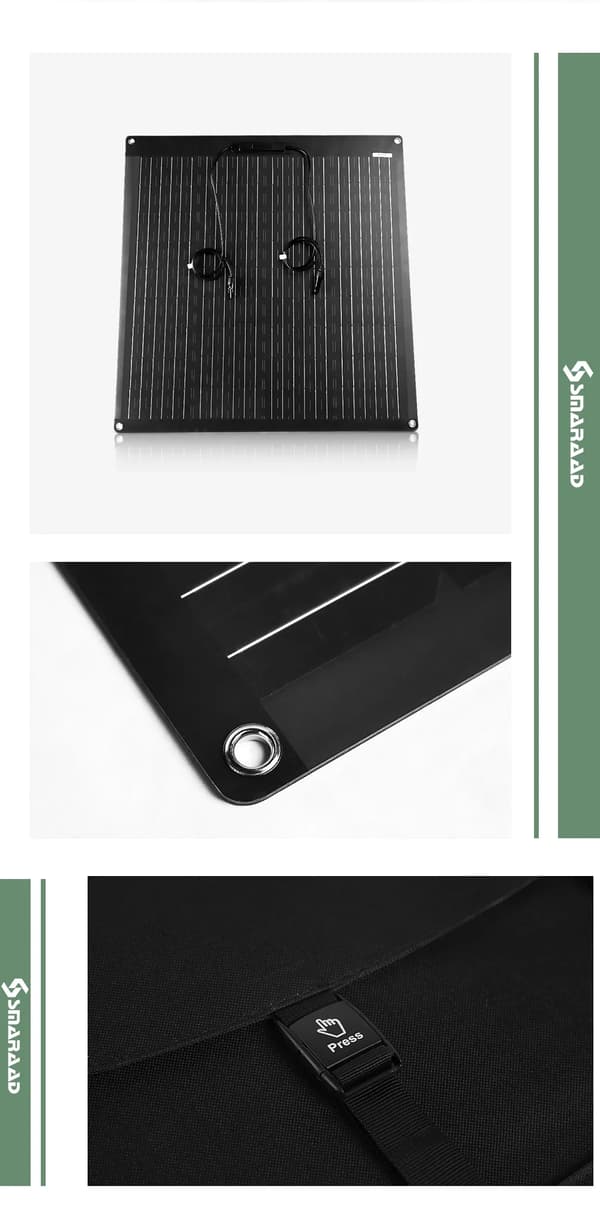 150W Solpanel, Snabbladdningsstöd, Bärbar Fällbar Design,18V, 150W