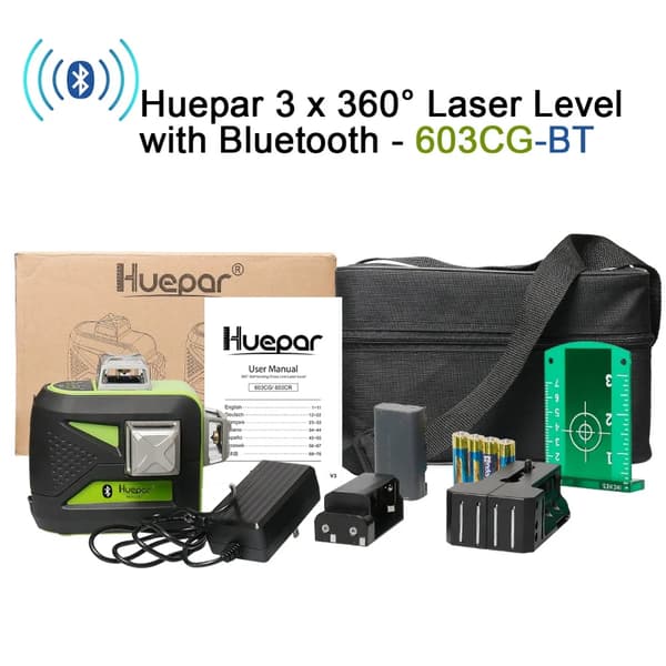 Laser-taso, Bluetooth-toiminto, 12 viivan projisointi, vihreä