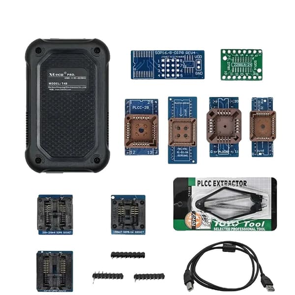 XGecu T48 Programmer, understøtter flere enheder, USB2.0-interface, lavt strømforbrug, T48 10 Adaptere