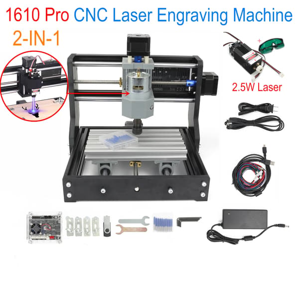 Mini CNC-maskin, GRBL-styrning, PCB-fräsmaskin, Med 2,5W laser